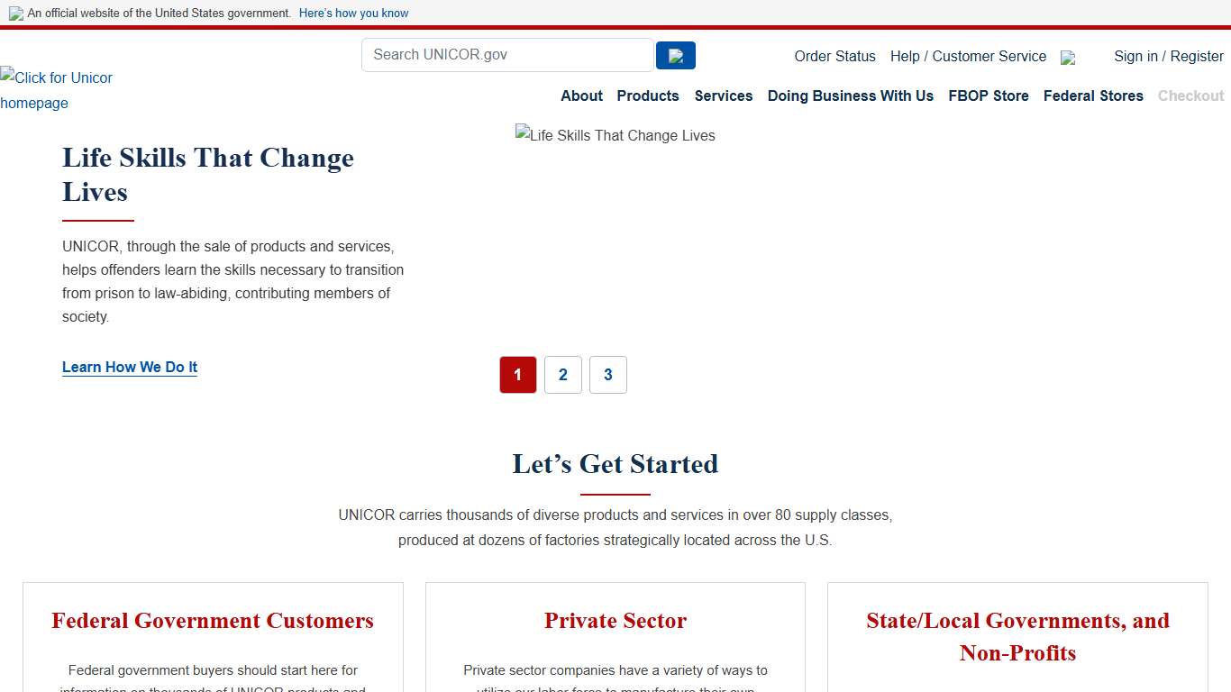 UNICOR Home Page